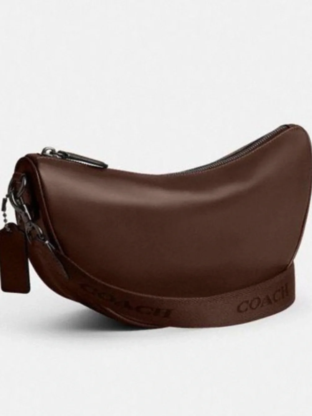 Coach Soft Hall Sling Bag in Dark Brown (maple) with Coin Pouch - Picture 2 of 4